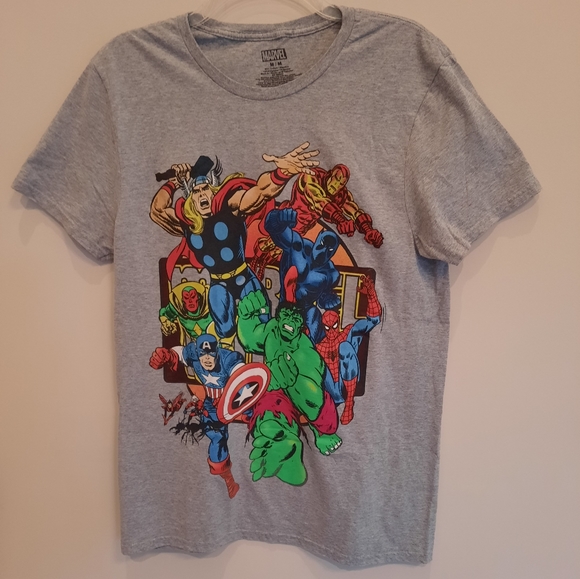Marvel | Shirts | Marvelavengers Mens Gray Short Sleeve Tee Shirt Size ...
